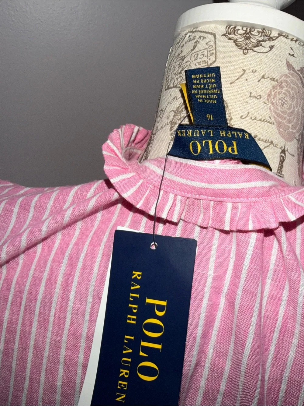 Polo Ralph Lauren Striped Tiered Linen-Cotton Dress NWT